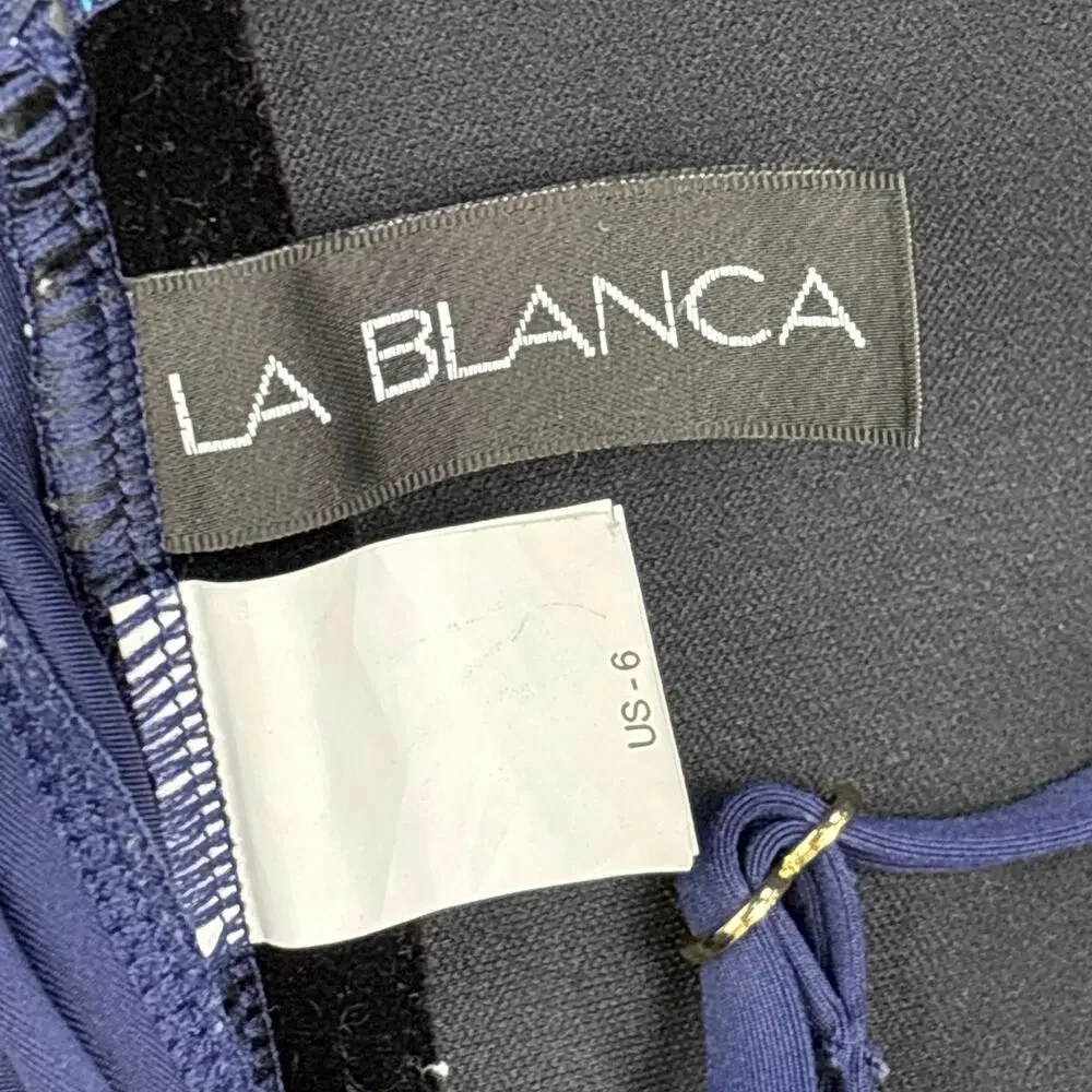 🌊 La Blanca | Size 6 | Navy Ikat Print One Piece Swimsuit